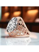 Anneau Artisanat vintage Zircon Or rose 14 carats vintage d'origine vrc074r